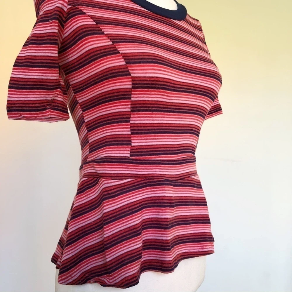 ๐2 for $20 Bordeaux Anthropologie Striped Top - Picture 3 of 9